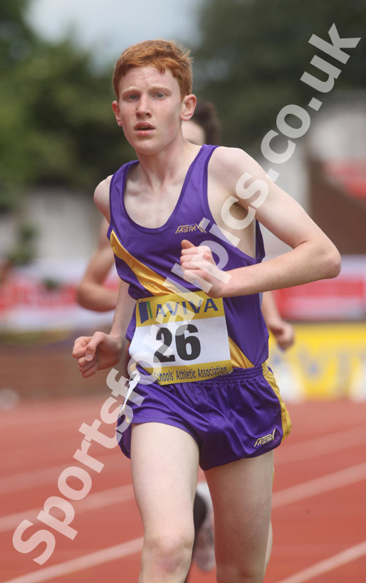 Liam Emmett (Durham) Junior Boys 1500 metres, 2011 Aviva English Schools' 81st Track and Field Championships, Gateshead International Stadium